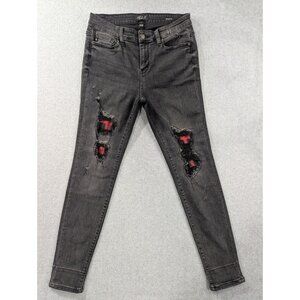 Judy Blue Jeans Womens Size 9 Black Distressed Skinny Fit Stretch Comfort